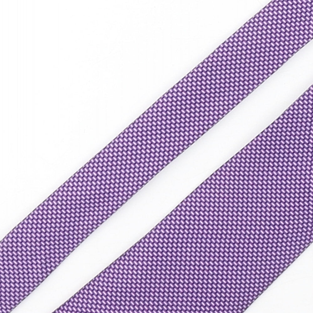 Marks and Spencer Mens Purple Geometric Silk Pointed Tie One Size