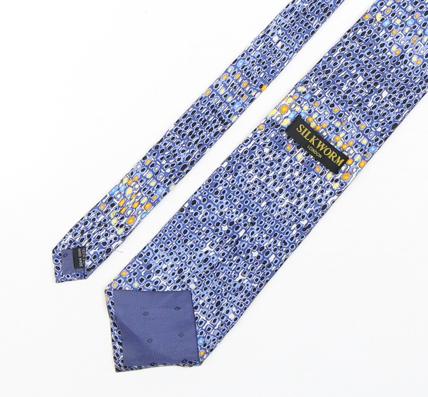 Silkworm Mens Multicoloured Geometric Silk Pointed Tie One Size