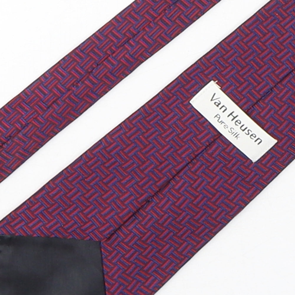 Van Heusen Mens Multicoloured Geometric Silk Pointed Tie One Size