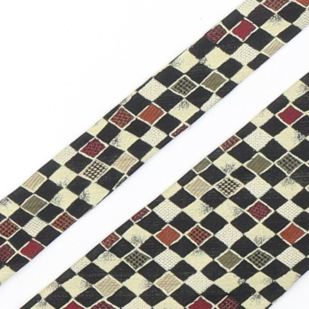 R.I. Mens Multicoloured Plaids & Checks Silk Pointed Tie One Size