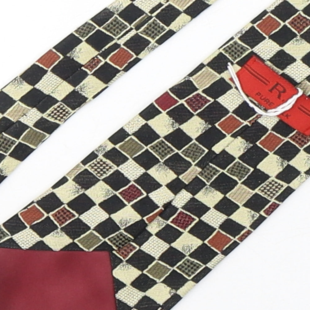 R.I. Mens Multicoloured Plaids & Checks Silk Pointed Tie One Size