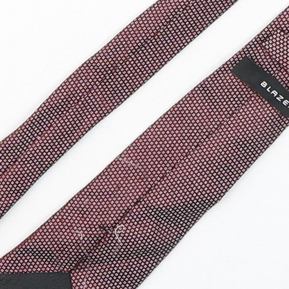 Blazer  Mens Red Geometric Silk Pointed Tie One Size