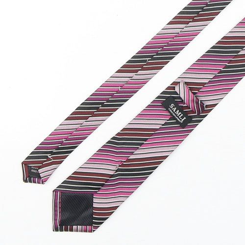 Samli Mens Multicoloured Striped Polyester Pointed Tie One Size