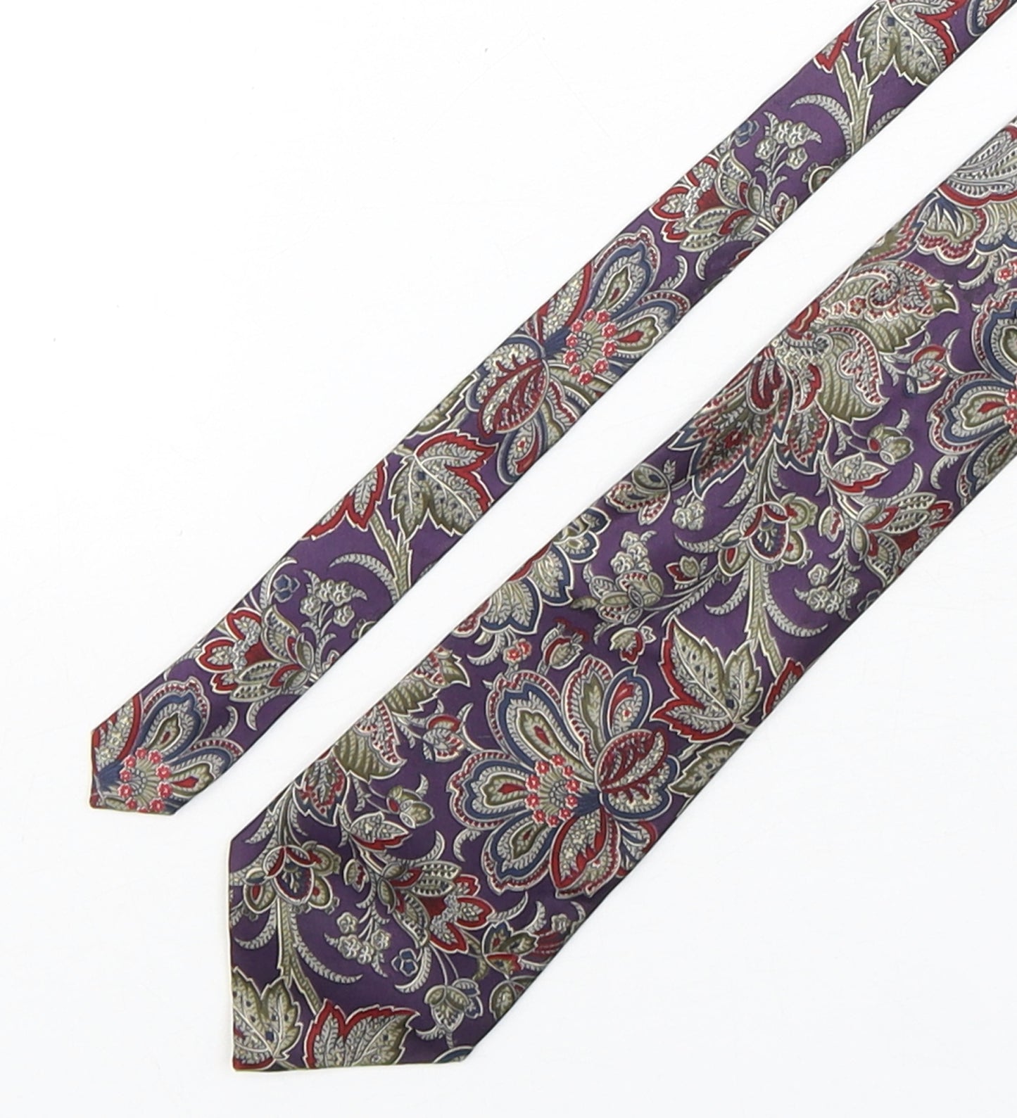 St Michael Mens Multicoloured Floral Silk Pointed Tie One Size