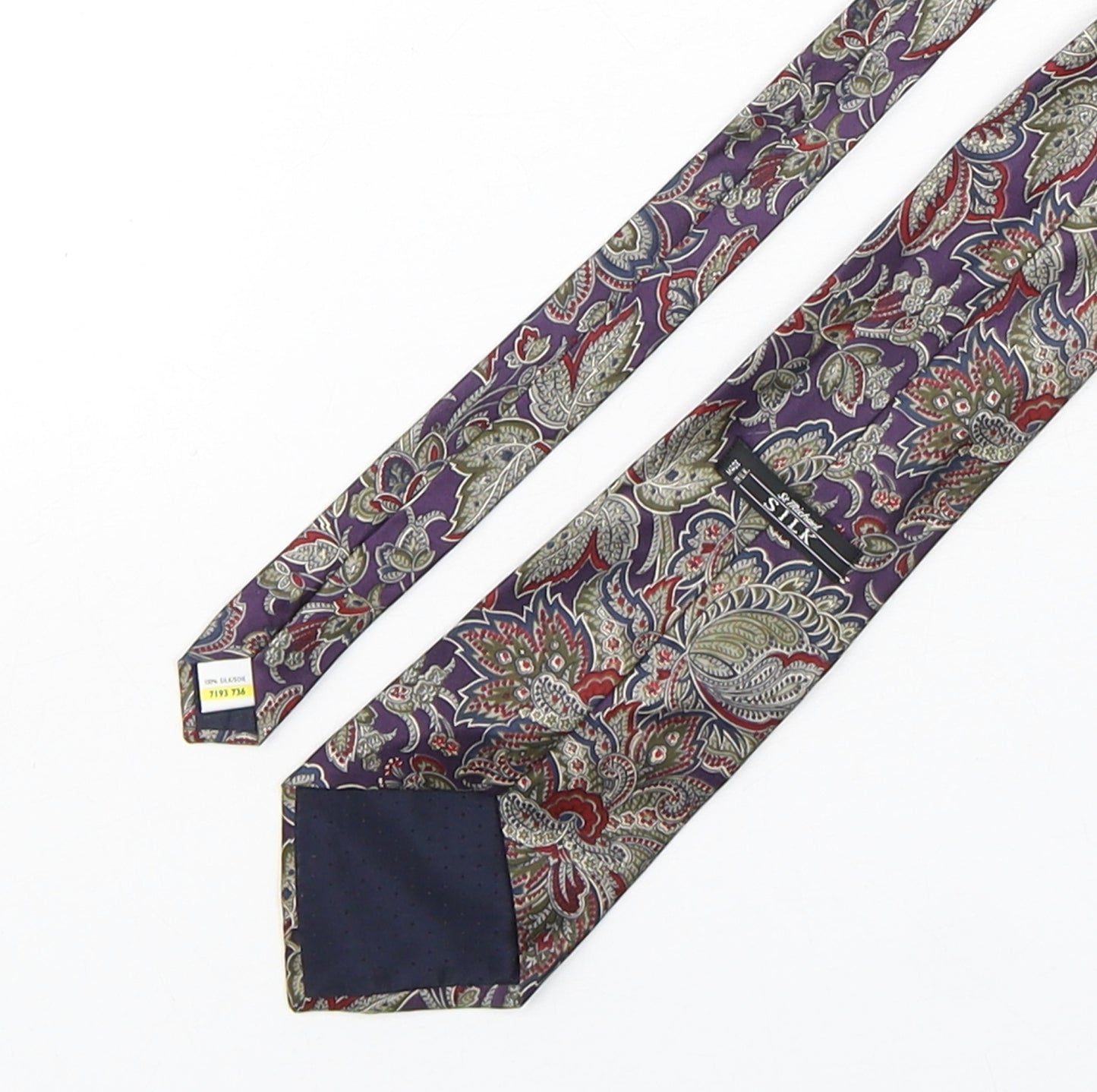 St Michael Mens Multicoloured Floral Silk Pointed Tie One Size