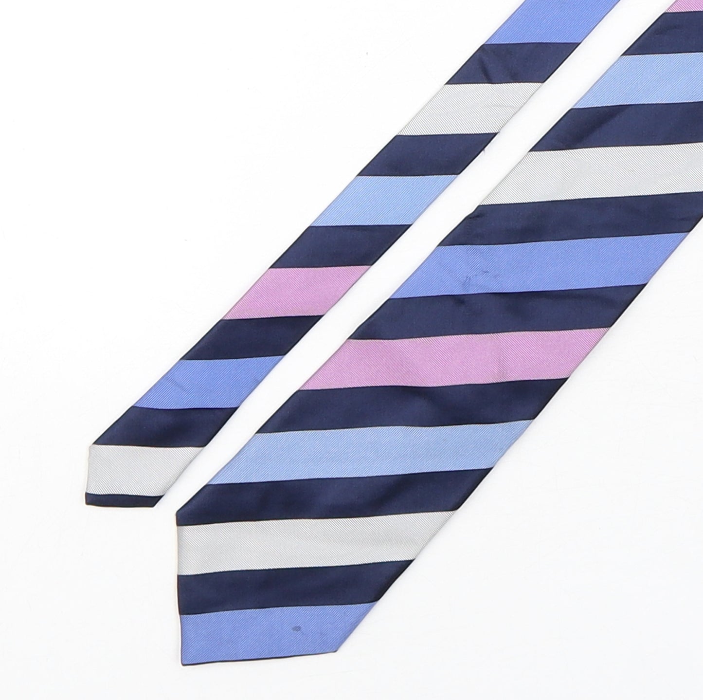Osborne Mens Multicoloured Striped Silk Pointed Tie One Size