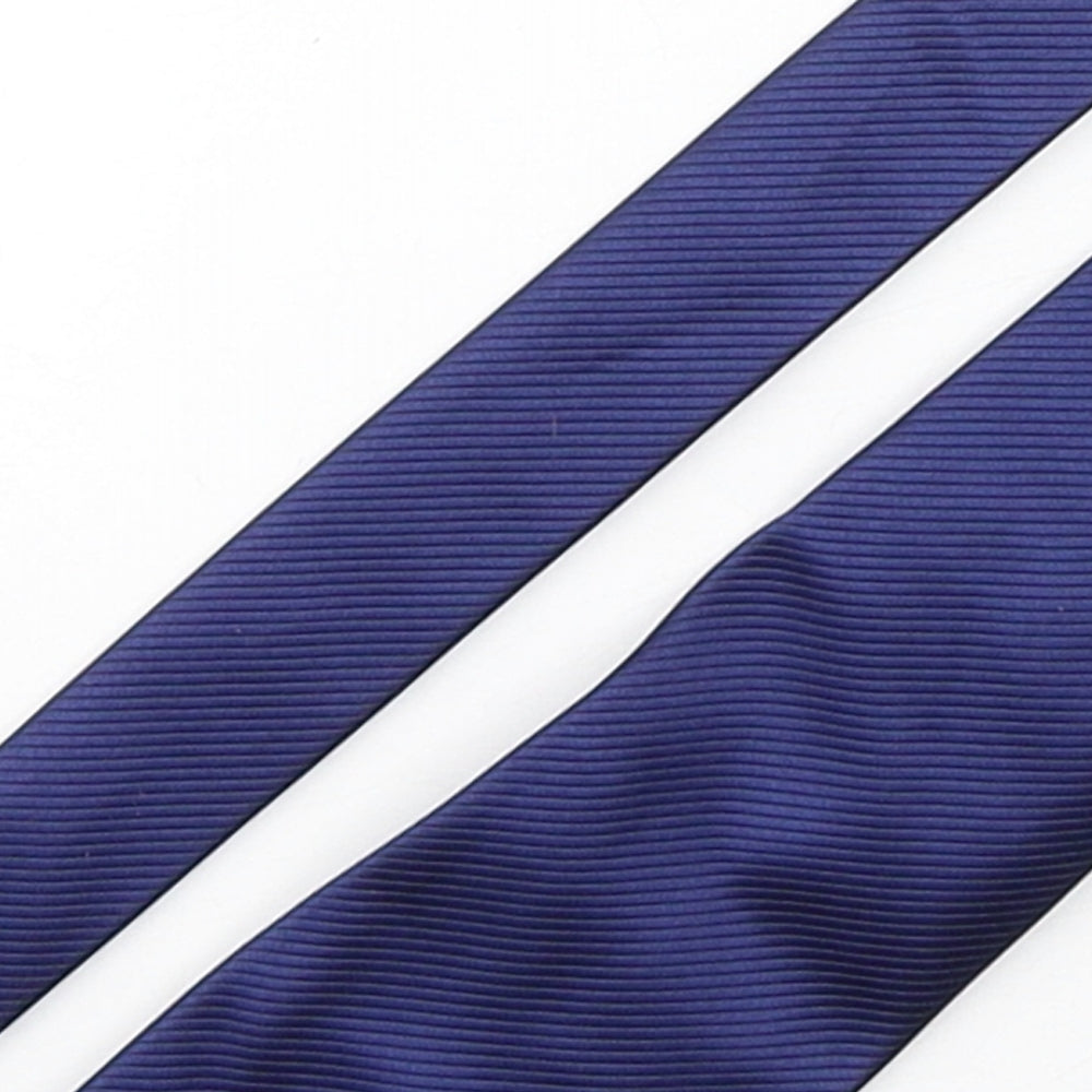 BHS Mens Blue  Polyester Pointed Tie One Size