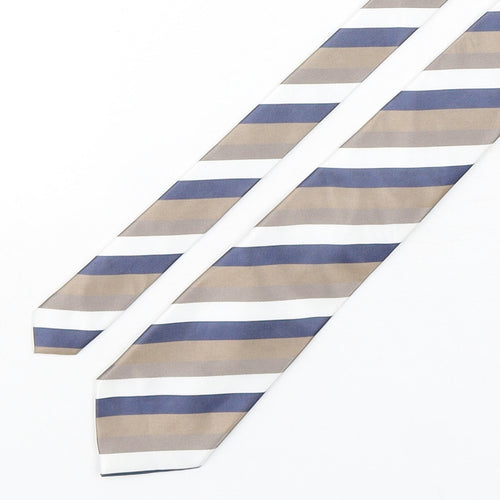 Preworn Mens Multicoloured Striped Polyester Pointed Tie One Size