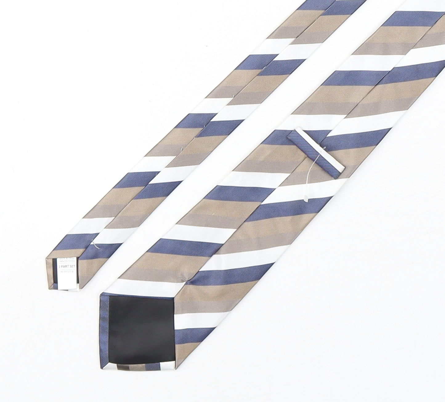 Preworn Mens Multicoloured Striped Polyester Pointed Tie One Size