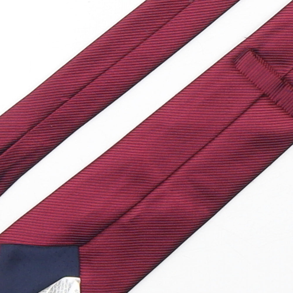 Marks and Spencer Mens Purple Striped Polyester Pointed Tie One Size