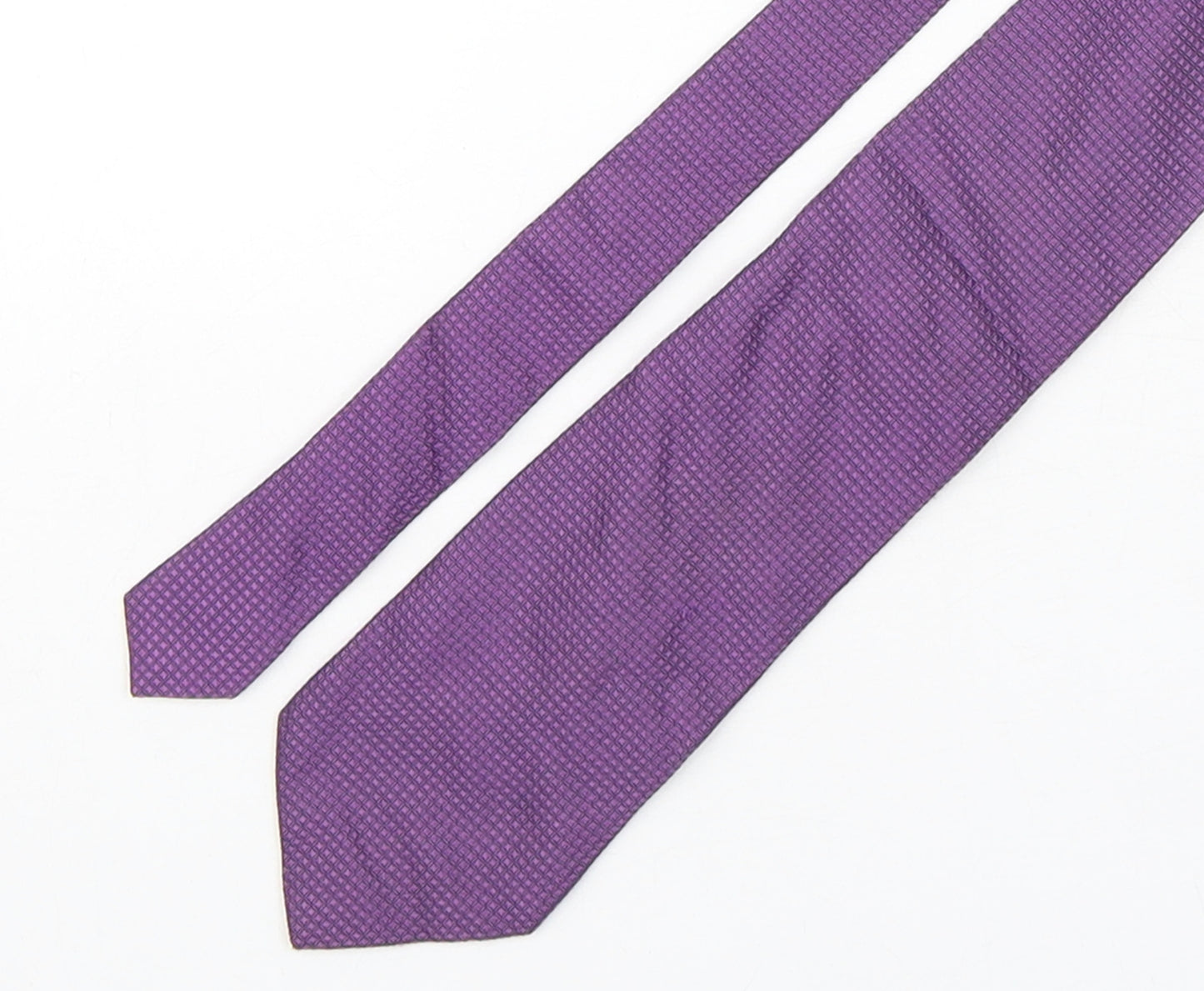 Baumler Mens Purple Geometric Silk Pointed Tie One Size