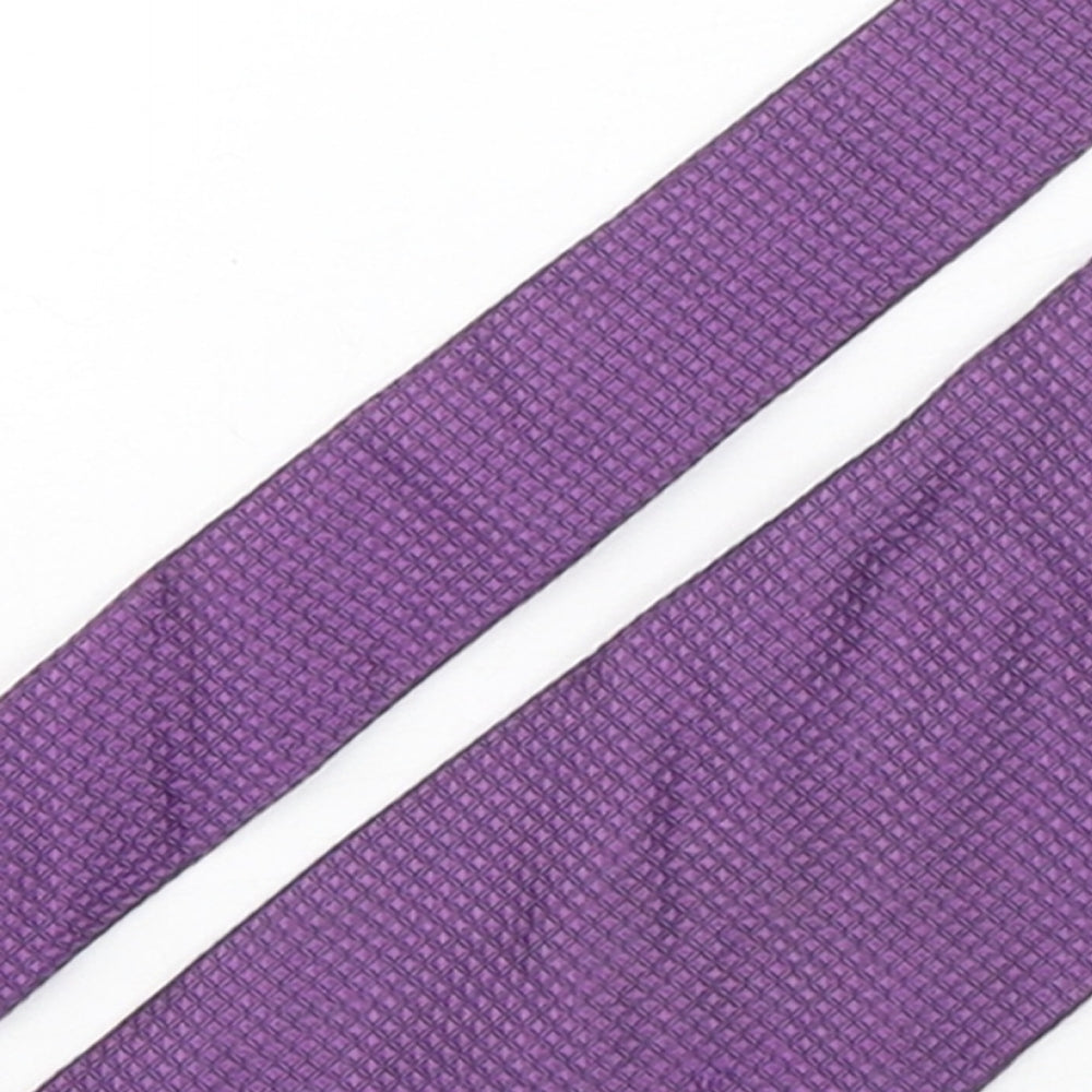 Baumler Mens Purple Geometric Silk Pointed Tie One Size
