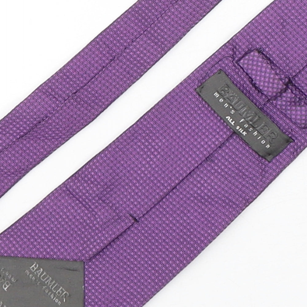 Baumler Mens Purple Geometric Silk Pointed Tie One Size