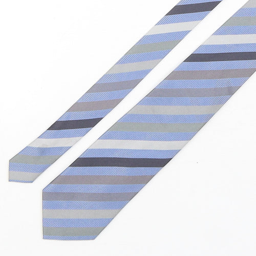 John Lewis  Mens Multicoloured Striped Silk Pointed Tie One Size