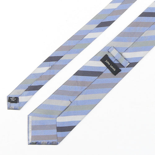John Lewis  Mens Multicoloured Striped Silk Pointed Tie One Size