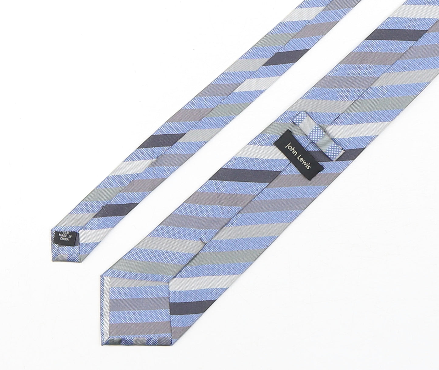 John Lewis  Mens Multicoloured Striped Silk Pointed Tie One Size