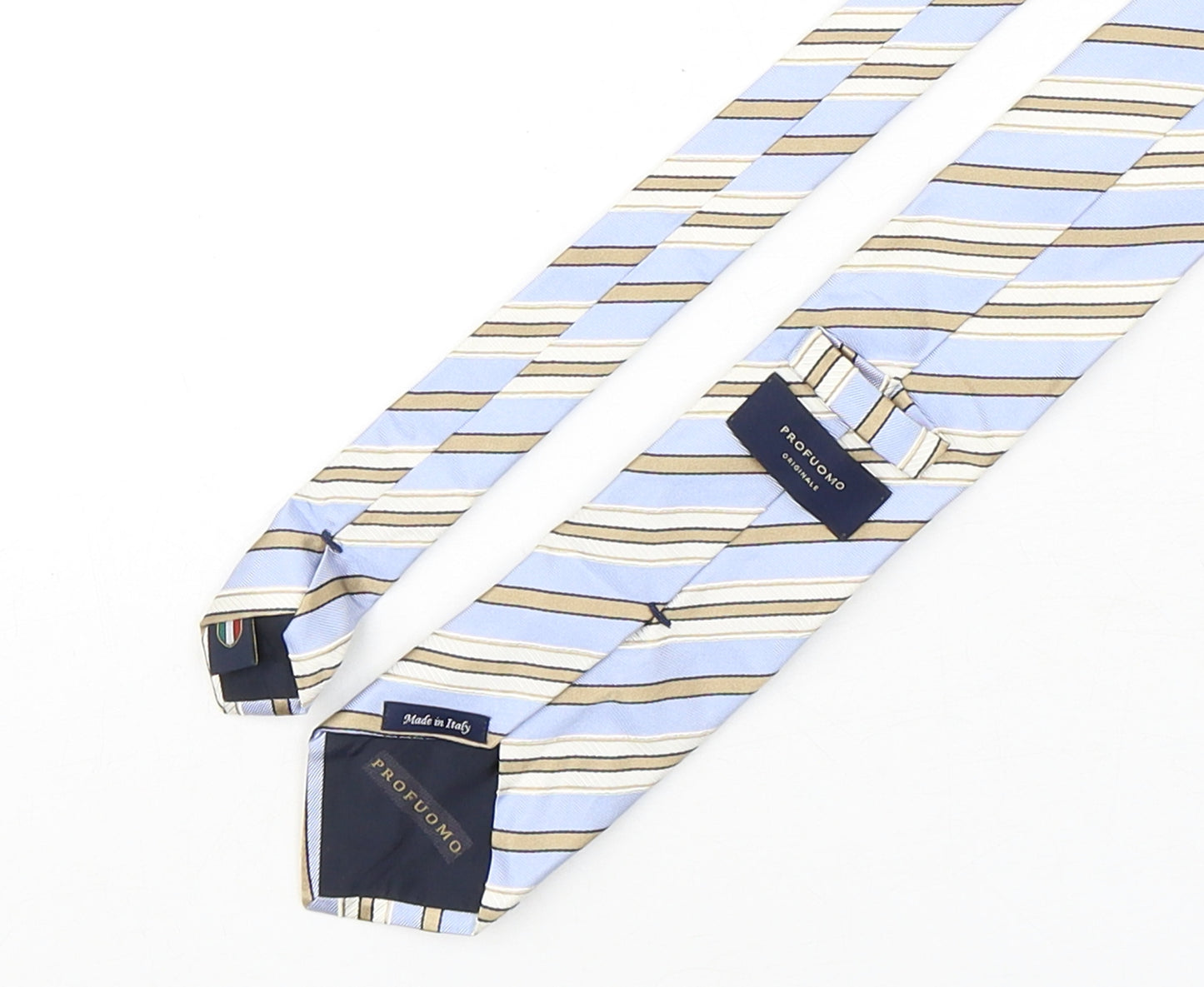 Profuomo Mens Multicoloured Striped Silk Pointed Tie One Size