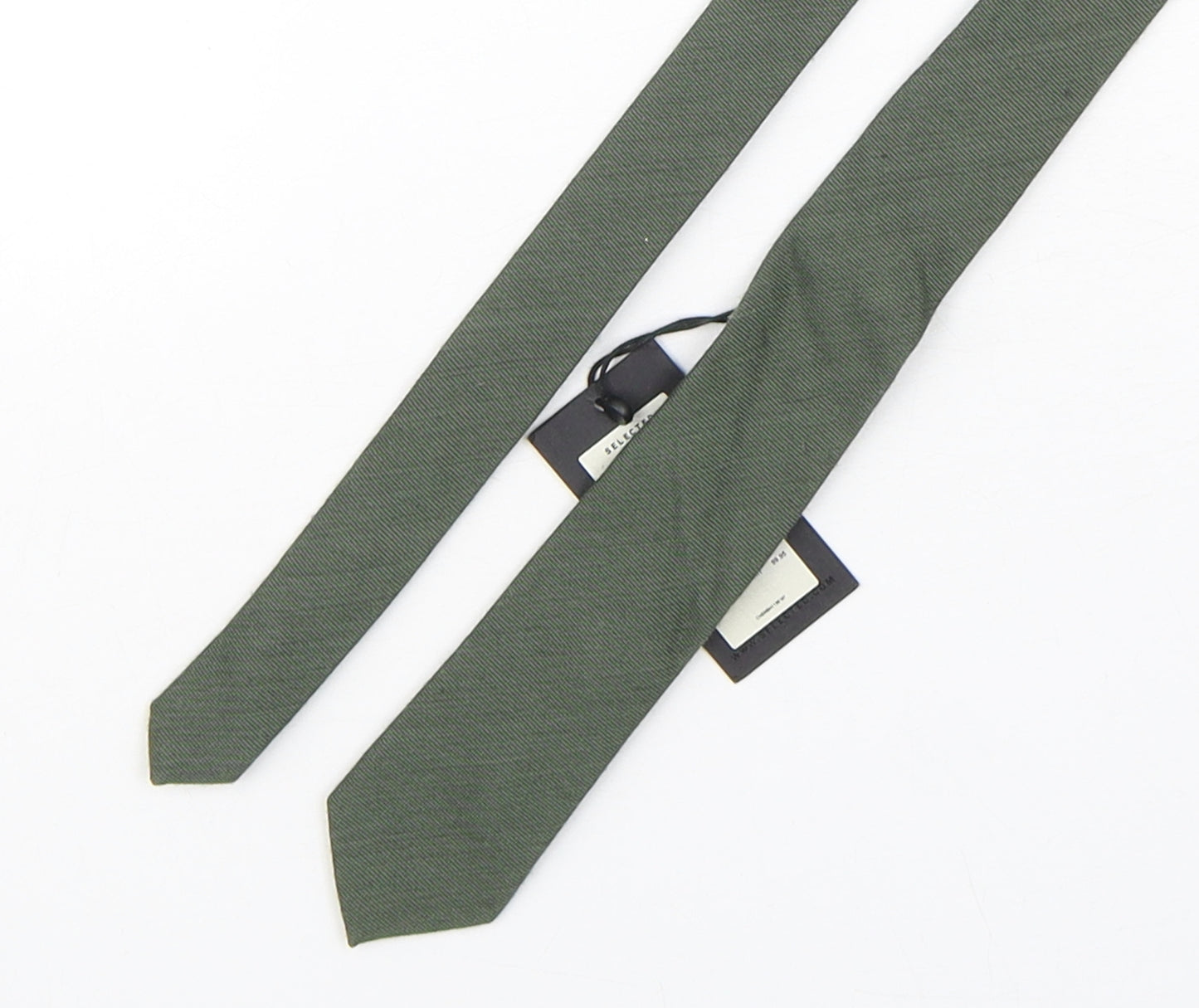 Selected Home  Mens Green  Silk Pointed Tie One Size