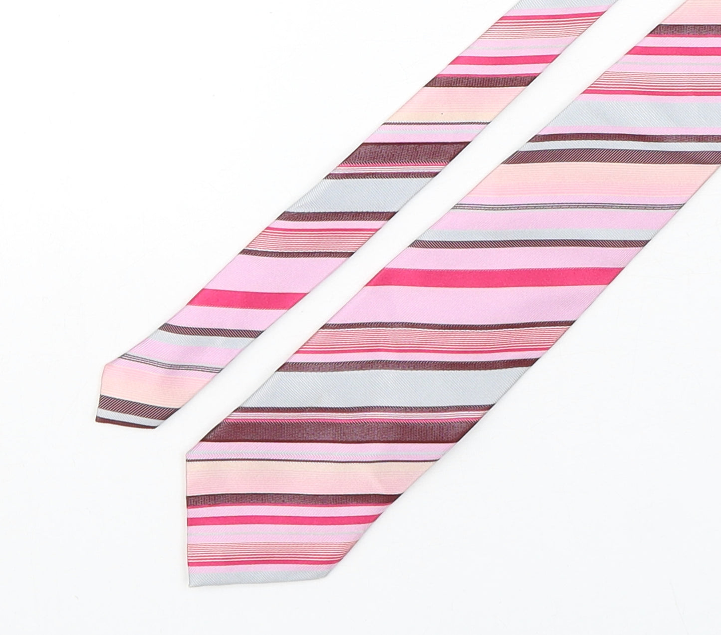 Thomas Nash  Mens Multicoloured Striped Silk Pointed Tie One Size