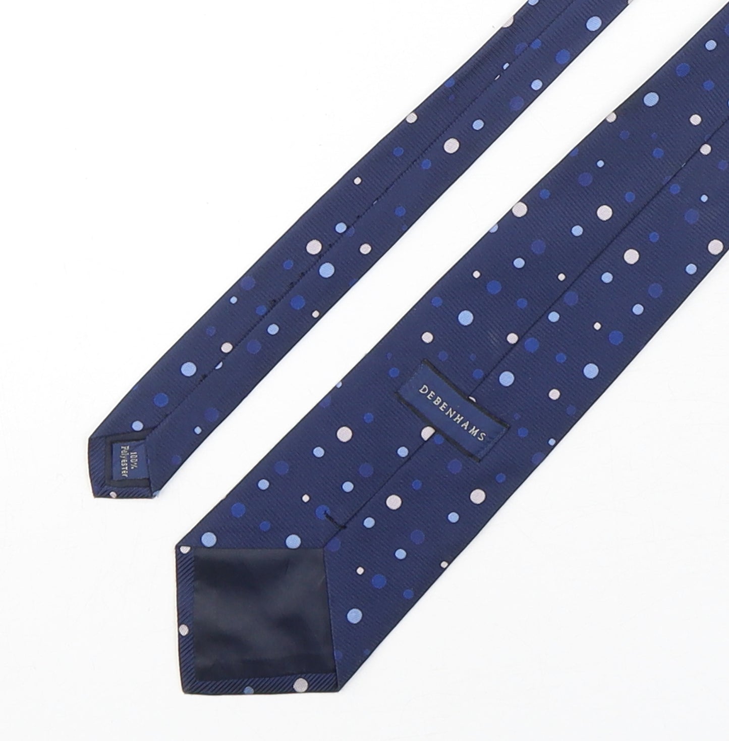 Debenhams Mens Blue Polka Dot Polyester Pointed Tie One Size