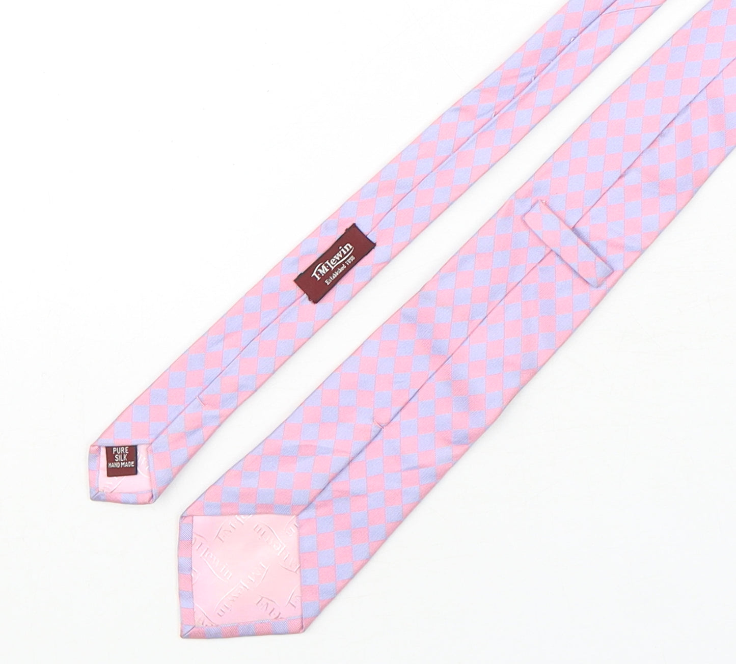 T.M.Lewin  Mens Multicoloured Plaids & Checks Silk Pointed Tie One Size