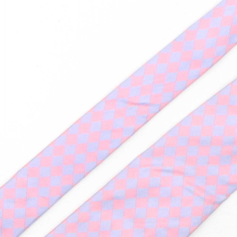 T.M.Lewin  Mens Multicoloured Plaids & Checks Silk Pointed Tie One Size