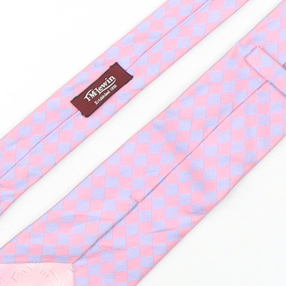 T.M.Lewin  Mens Multicoloured Plaids & Checks Silk Pointed Tie One Size