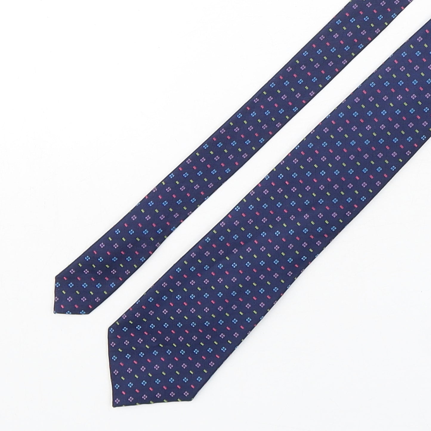 Marks and Spencer Mens Multicoloured Geometric Silk Pointed Tie One Size