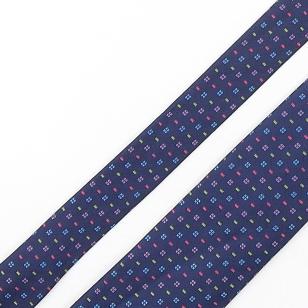 Marks and Spencer Mens Multicoloured Geometric Silk Pointed Tie One Size