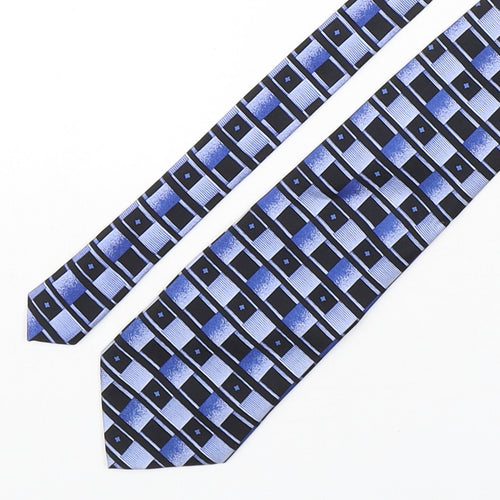 NEXT Mens Blue Geometric Silk Pointed Tie One Size