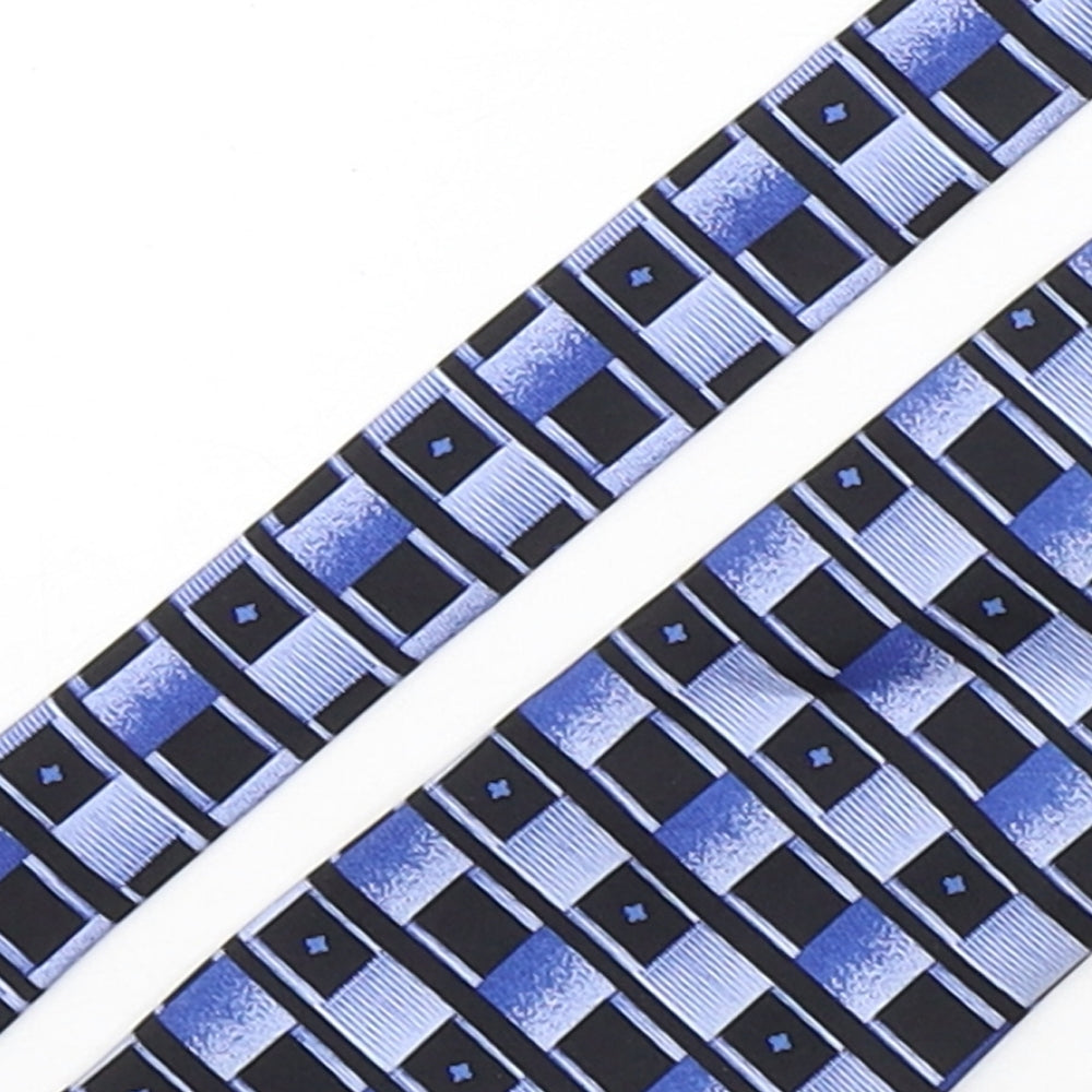 NEXT Mens Blue Geometric Silk Pointed Tie One Size