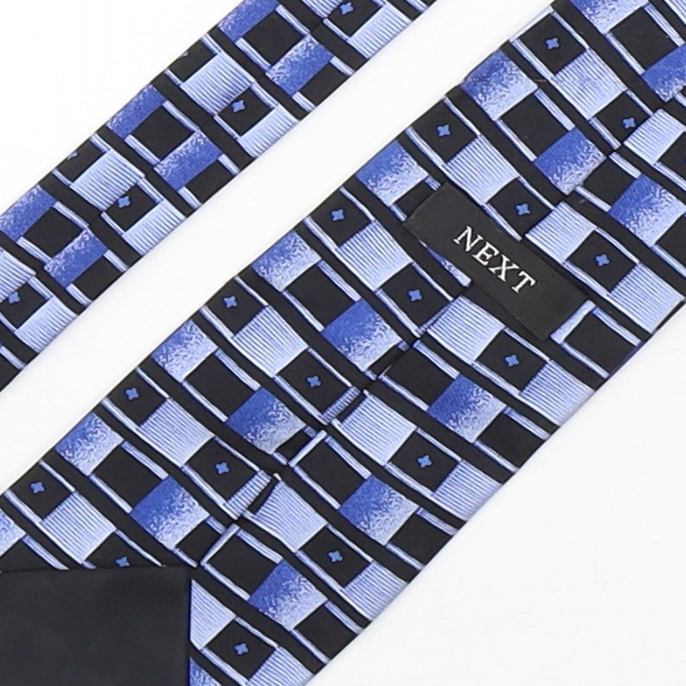 NEXT Mens Blue Geometric Silk Pointed Tie One Size