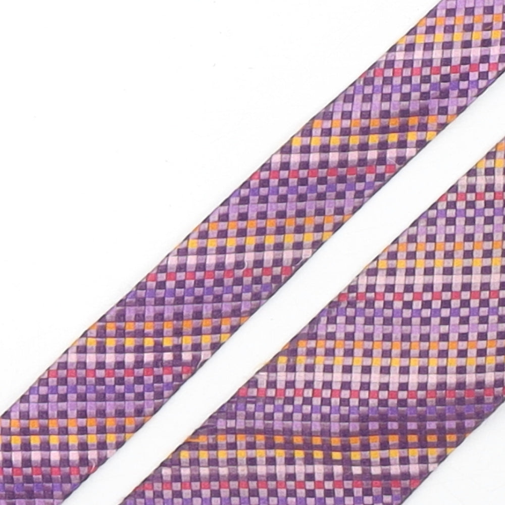 T.M.Lewin  Mens Multicoloured Plaids & Checks Silk Pointed Tie One Size