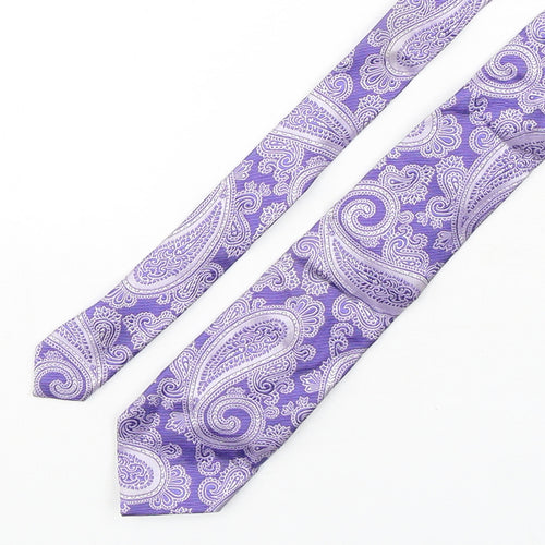 Paul Williams  Mens Purple Paisley Silk Pointed Tie One Size