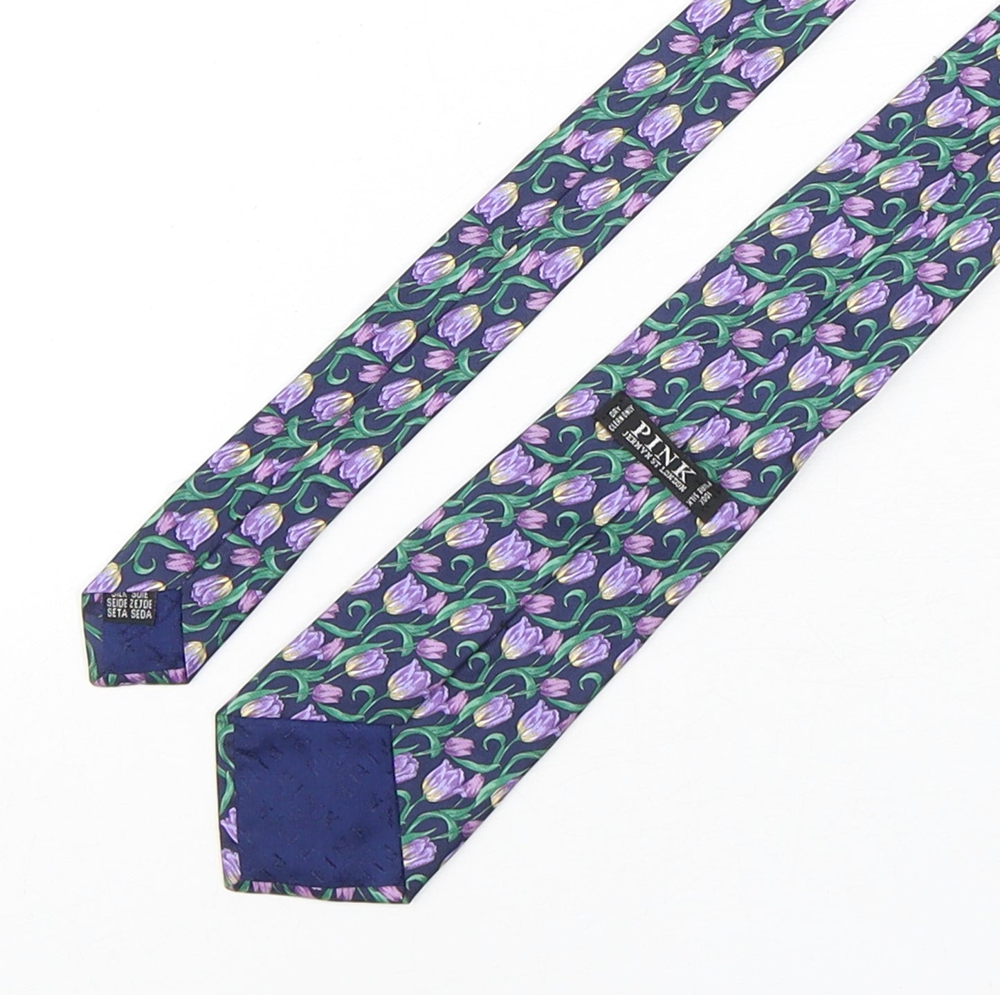 Pink  Mens Multicoloured Floral Silk Pointed Tie One Size