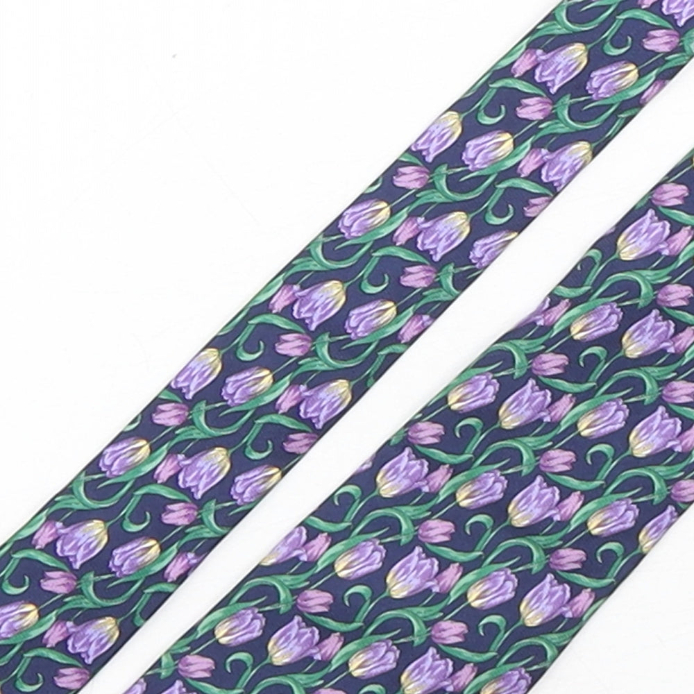 Pink  Mens Multicoloured Floral Silk Pointed Tie One Size