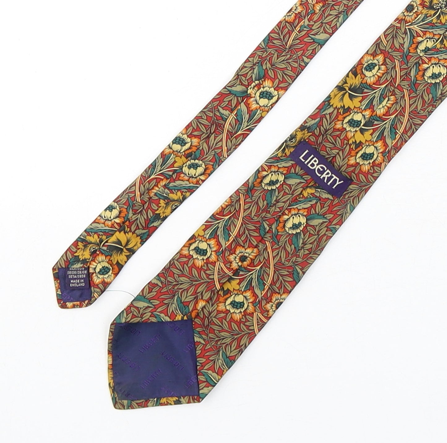 Liberty  Mens Multicoloured Floral Silk Pointed Tie One Size