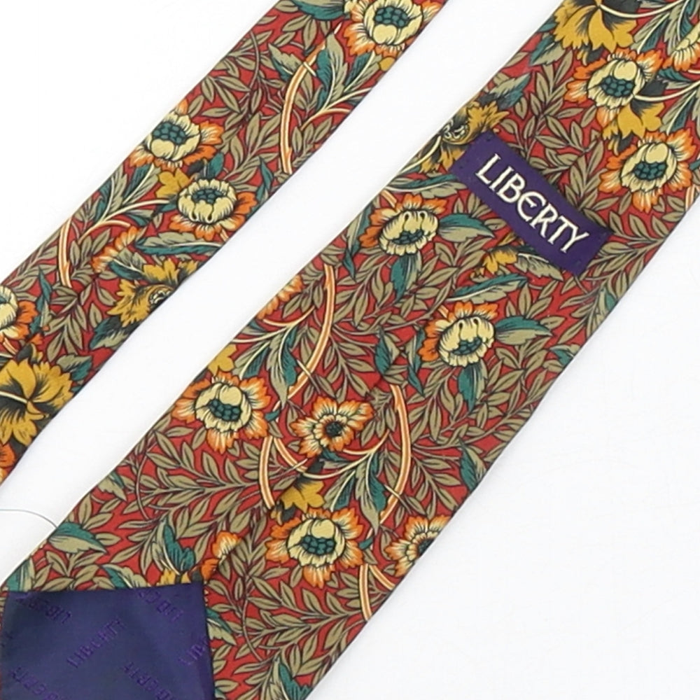 Liberty  Mens Multicoloured Floral Silk Pointed Tie One Size