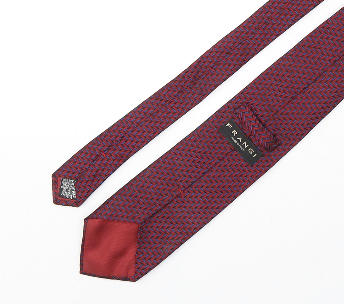 Frangi  Mens Multicoloured Geometric Silk Pointed Tie One Size