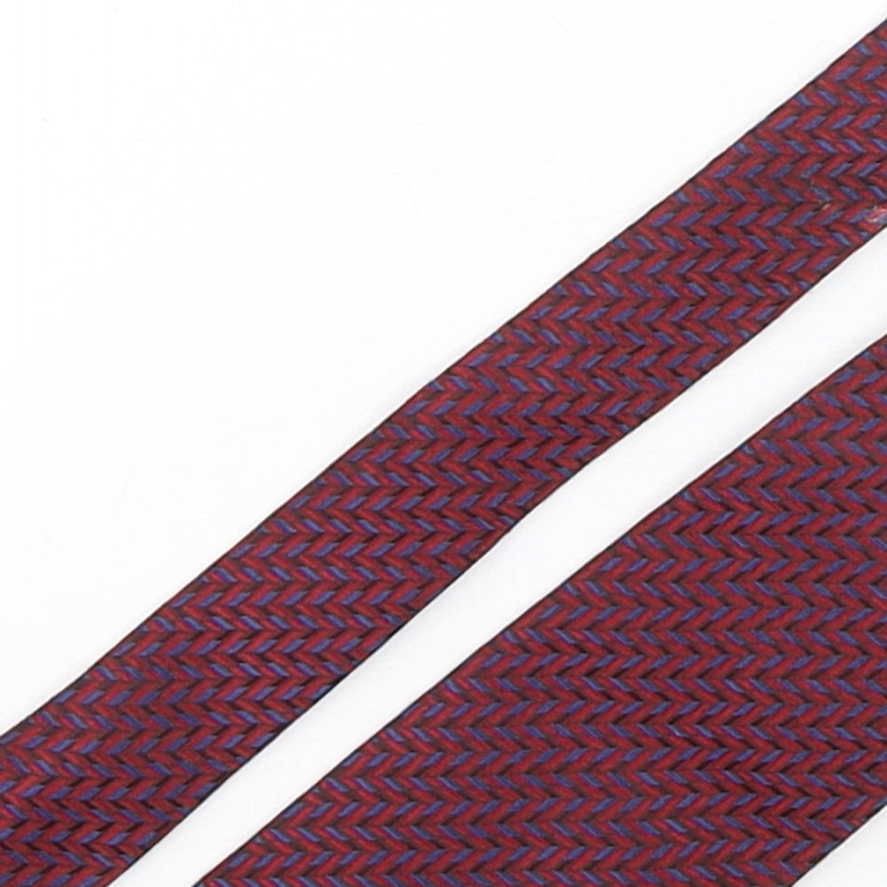 Frangi  Mens Multicoloured Geometric Silk Pointed Tie One Size