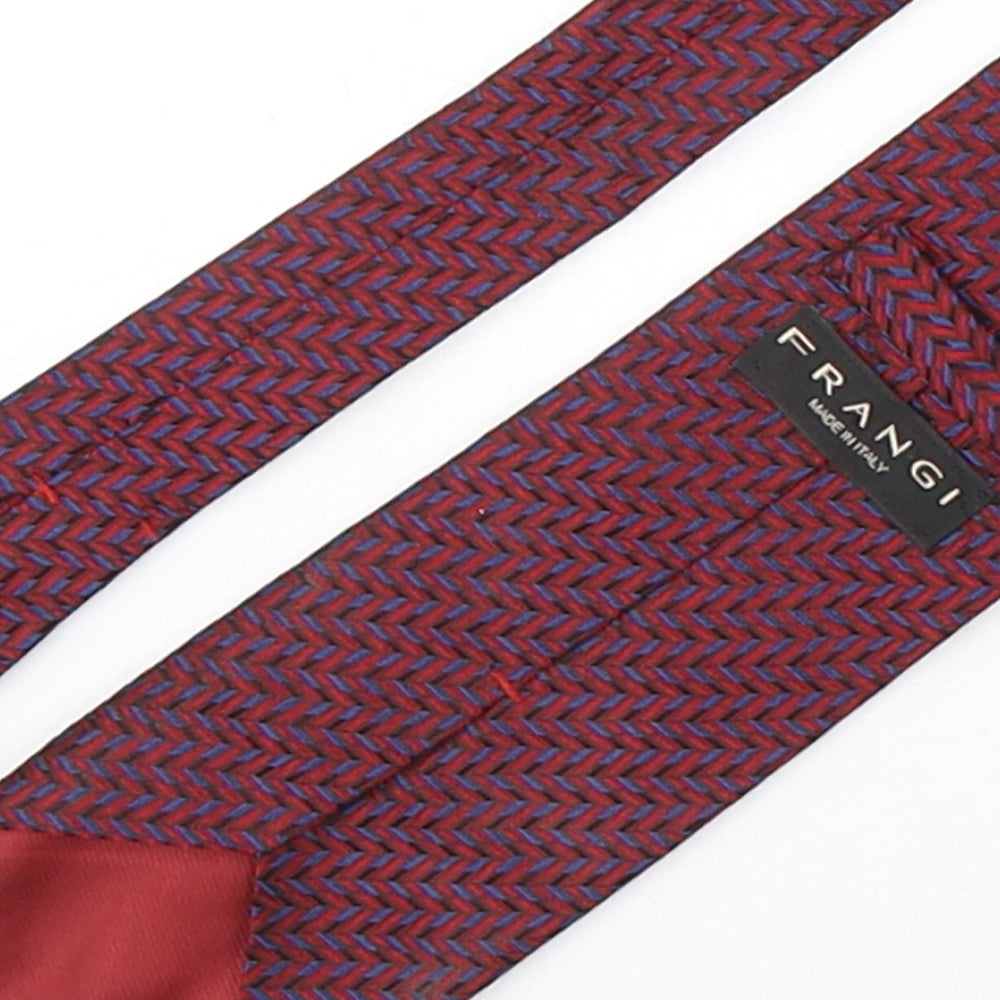 Frangi  Mens Multicoloured Geometric Silk Pointed Tie One Size