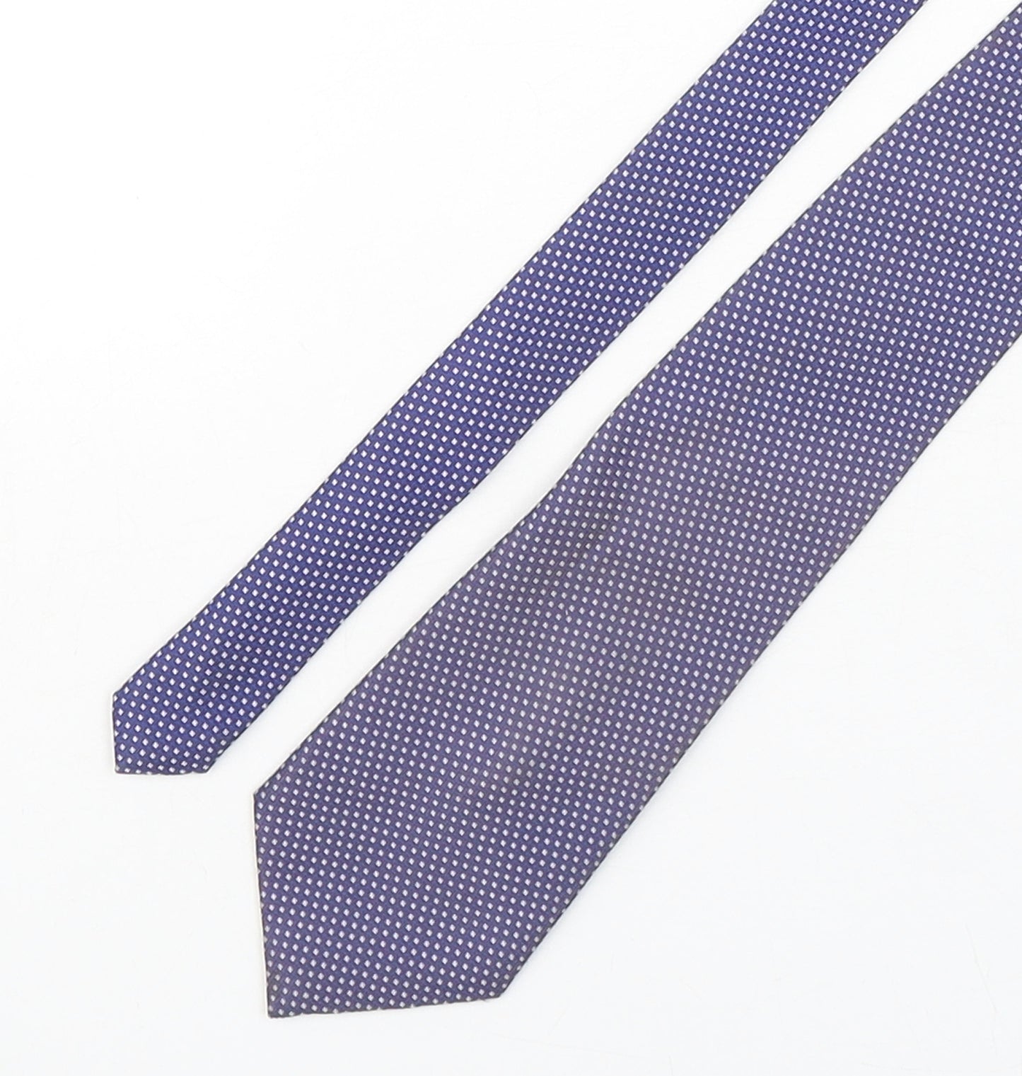 Jeff Banks  Mens Blue Polka Dot Silk Pointed Tie One Size