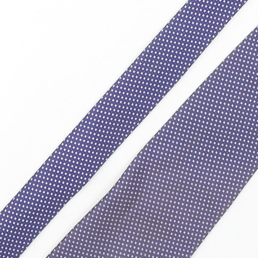 Jeff Banks  Mens Blue Polka Dot Silk Pointed Tie One Size