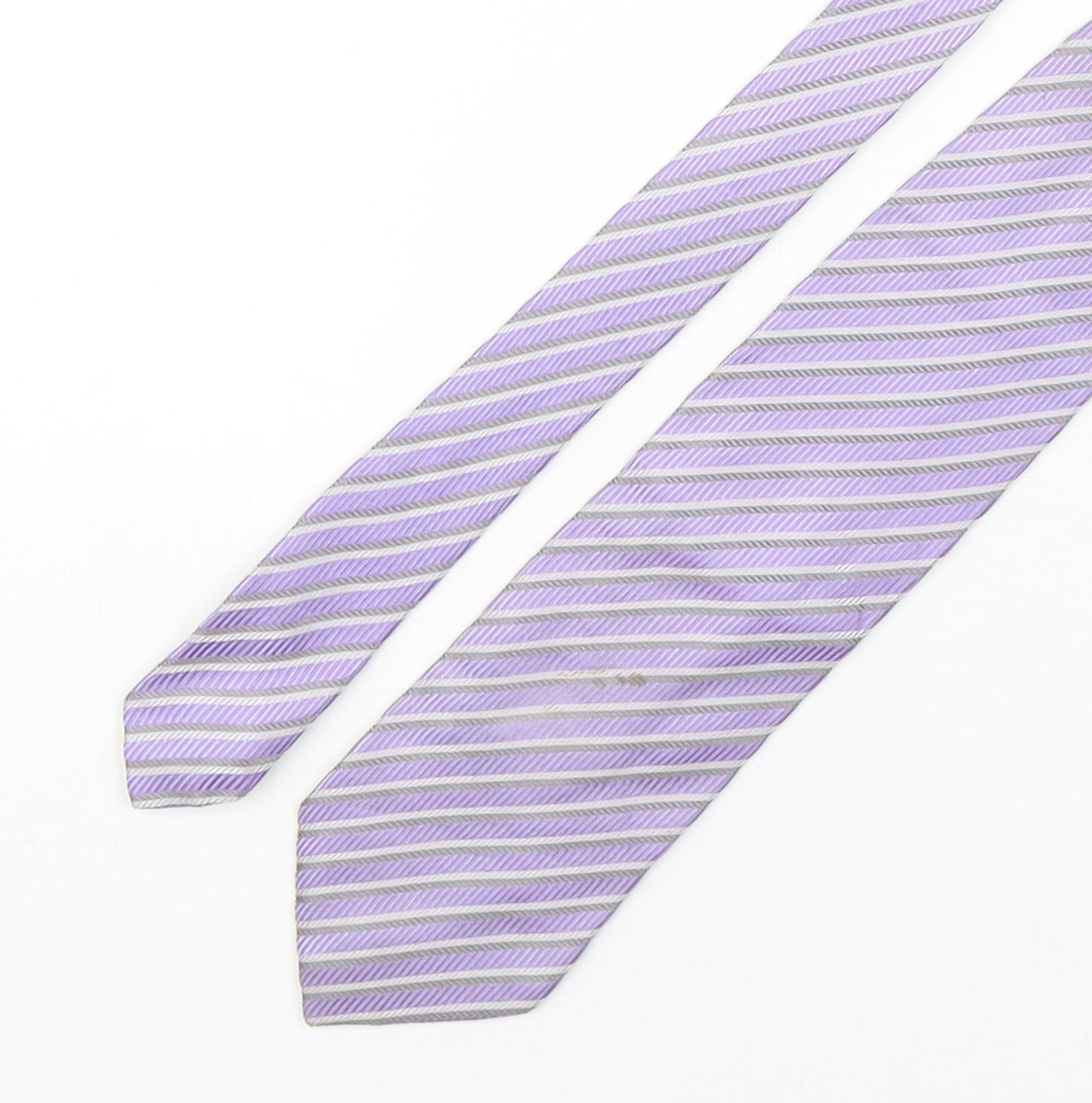 Emporio Armani Mens Purple Striped Silk Pointed Tie One Size