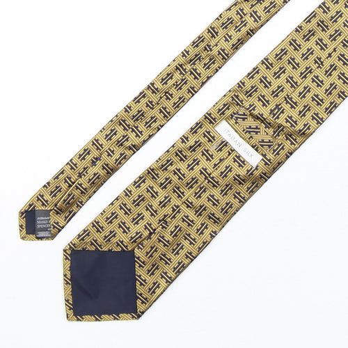 Marks and Spencer Mens Multicoloured Geometric Silk Pointed Tie One Size