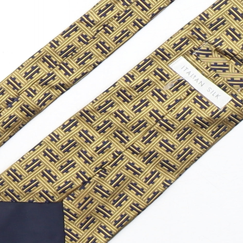 Marks and Spencer Mens Multicoloured Geometric Silk Pointed Tie One Size