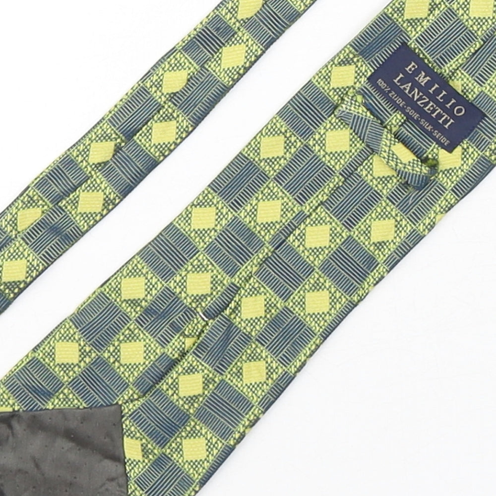 Emilio Lanzetti Mens Multicoloured Geometric Silk Pointed Tie One Size