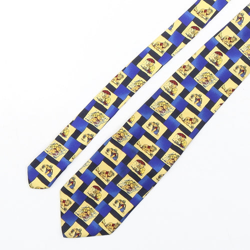 Pooh  Mens Multicoloured Plaids & Checks Silk Pointed Tie One Size - Winnie the Pooh