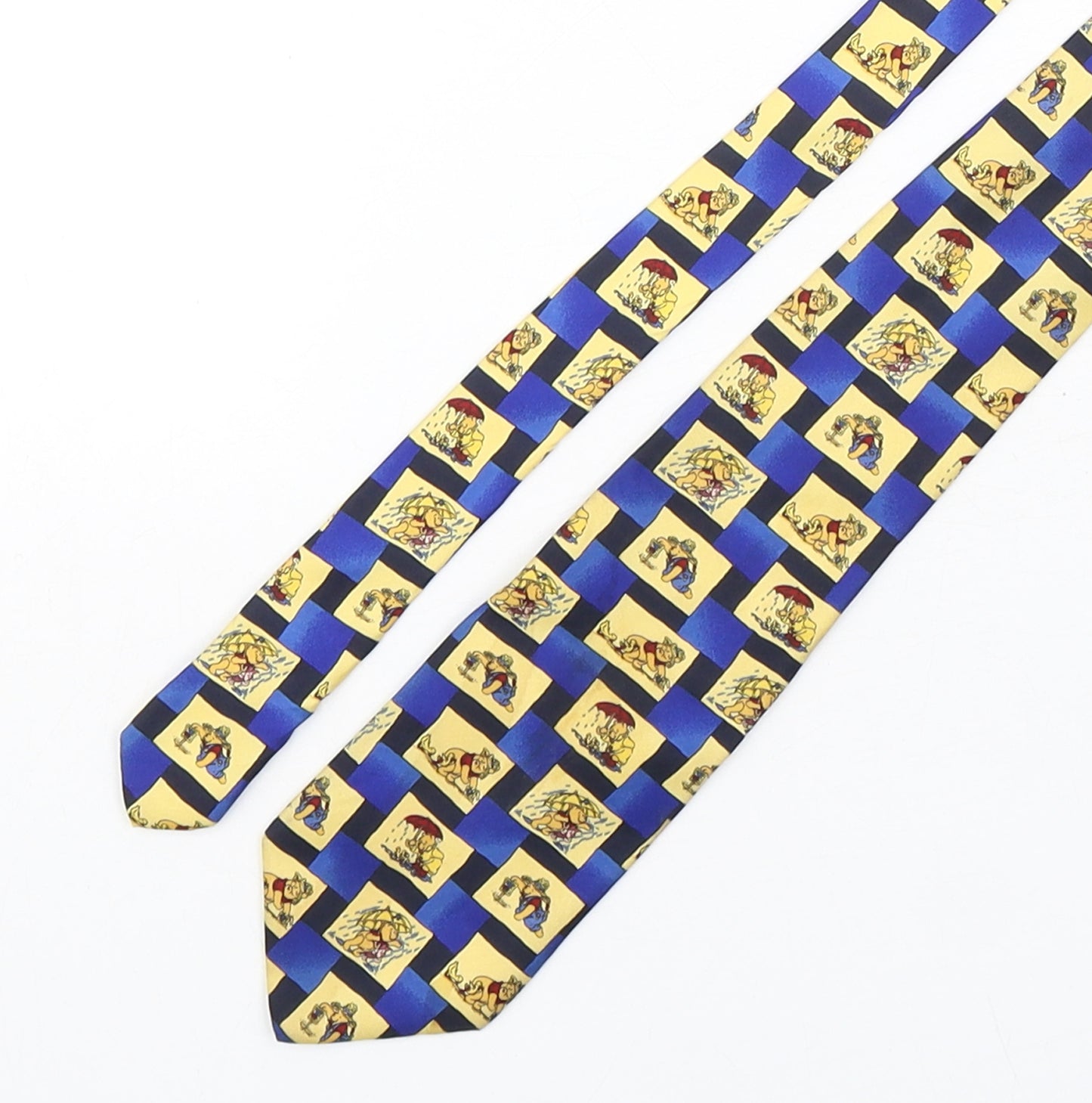 Pooh  Mens Multicoloured Plaids & Checks Silk Pointed Tie One Size - Winnie the Pooh