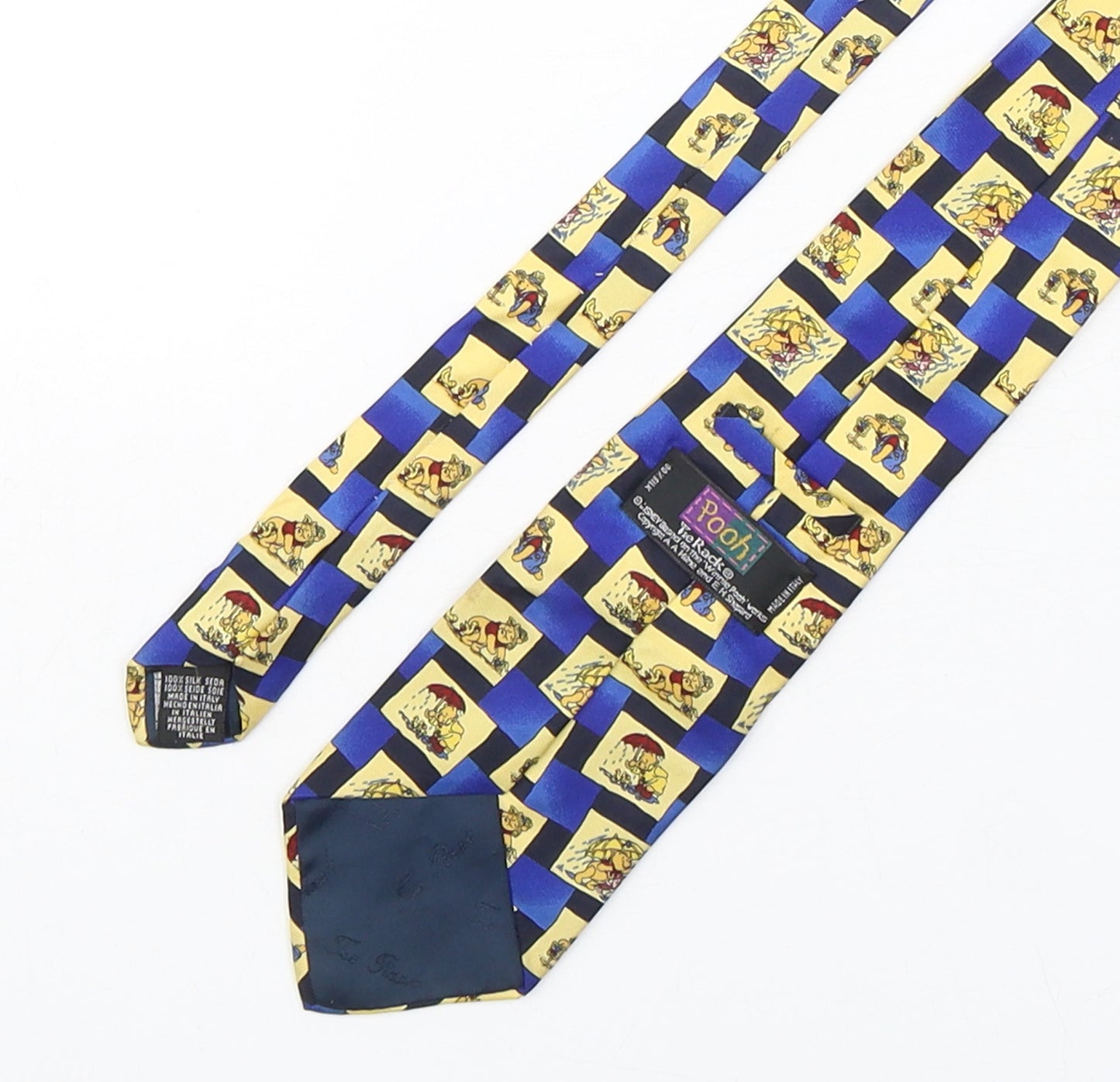 Pooh  Mens Multicoloured Plaids & Checks Silk Pointed Tie One Size - Winnie the Pooh